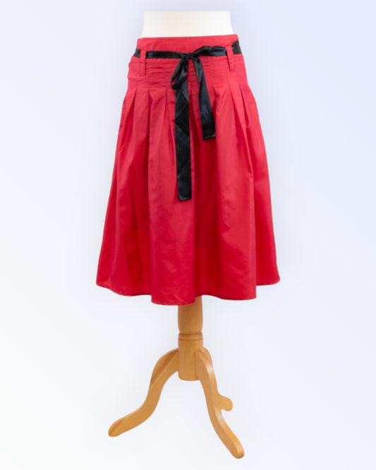 Line Collection red taffeta skirt