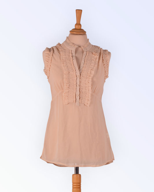 Louise Orop cream chiffon blouse