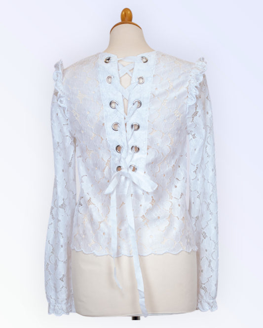 Lindex white lace blouse