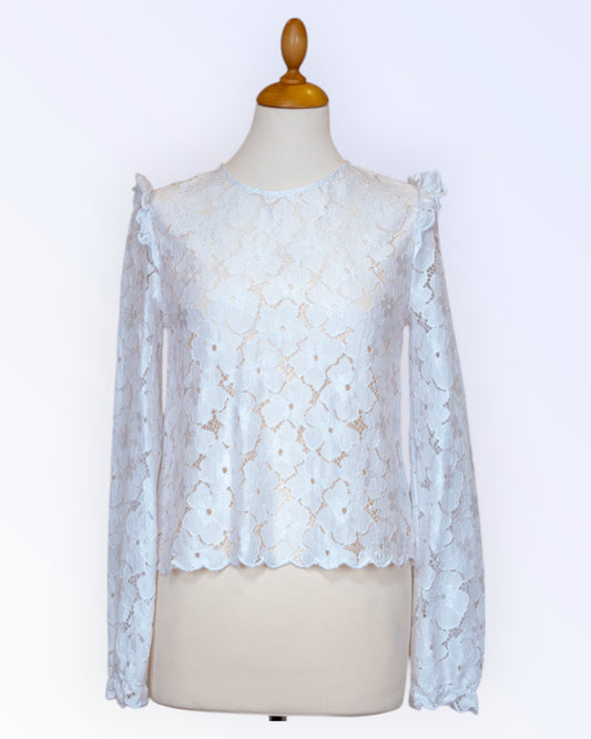 Lindex white lace blouse