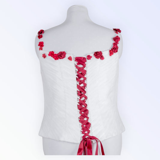 Retro style natural white corset