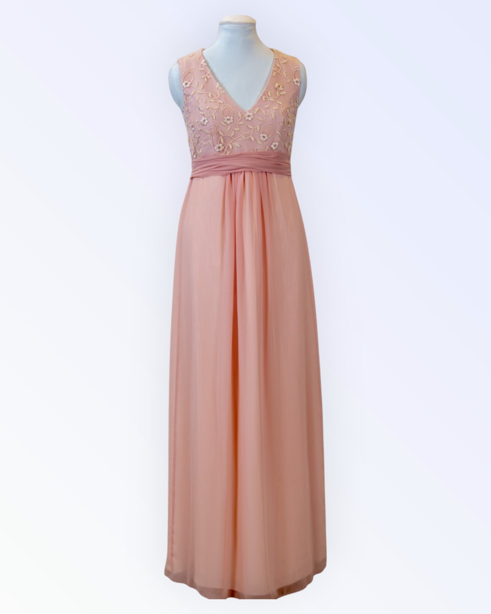 Peach pink formal dress