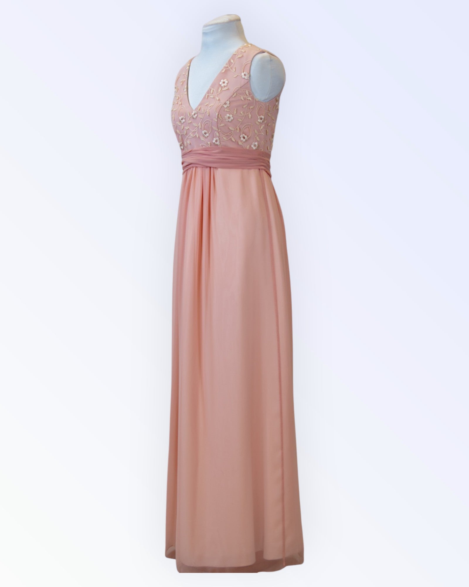 Peach pink formal dress
