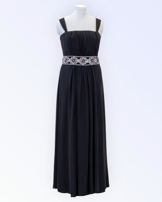 Black chiffon long formal dress