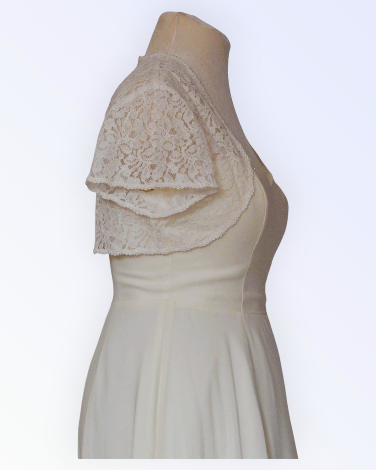 Festive off-white lace bolero for the bride