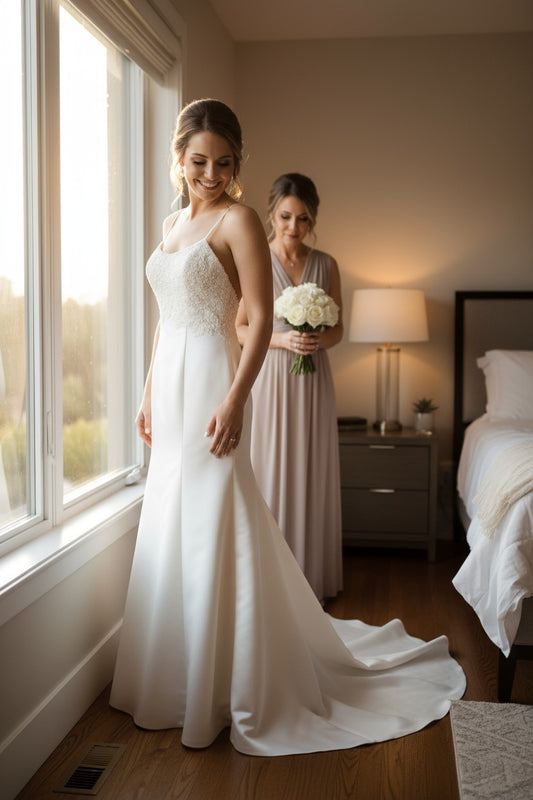 Satin wedding dress