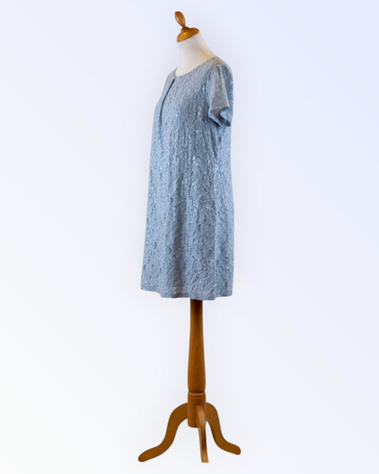 Rinascimento grey lace party dress