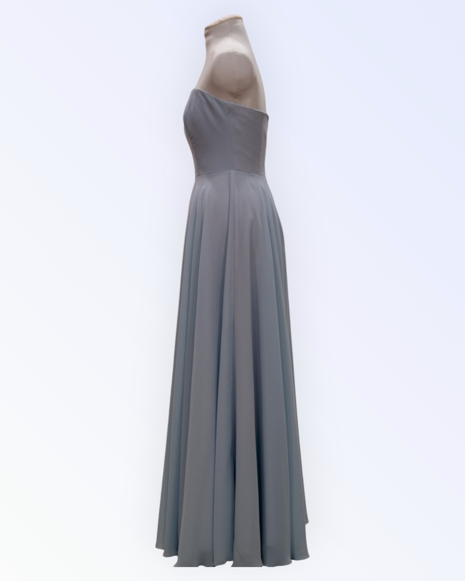 Light blue chiffon long formal dress