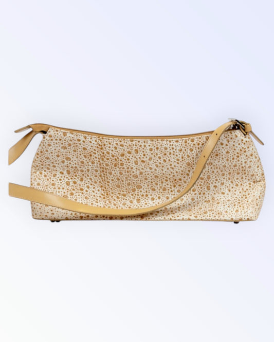 Beige faux leather handbag