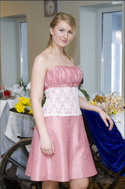 Pink taffeta party dress