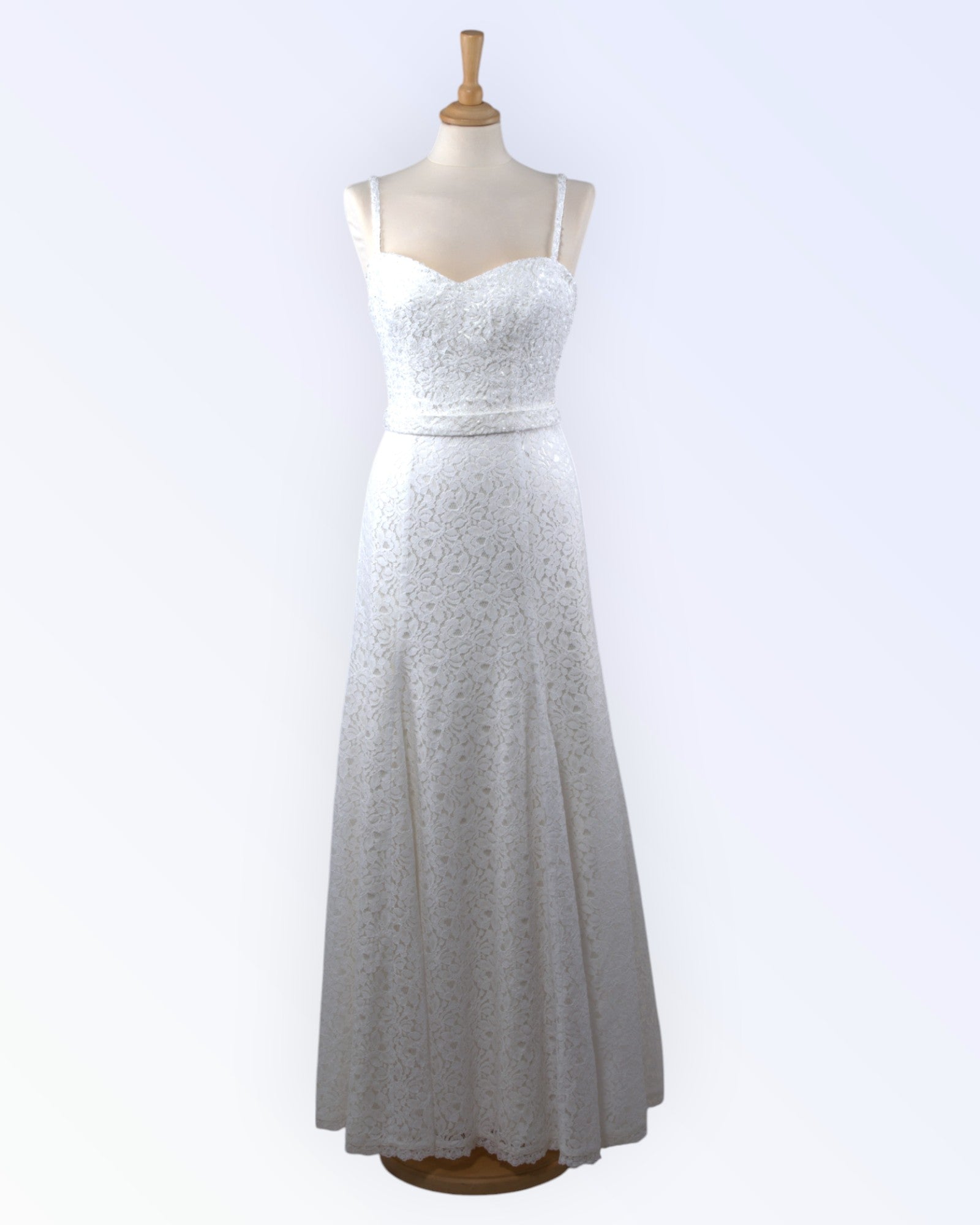 Off-white lace wedding dress