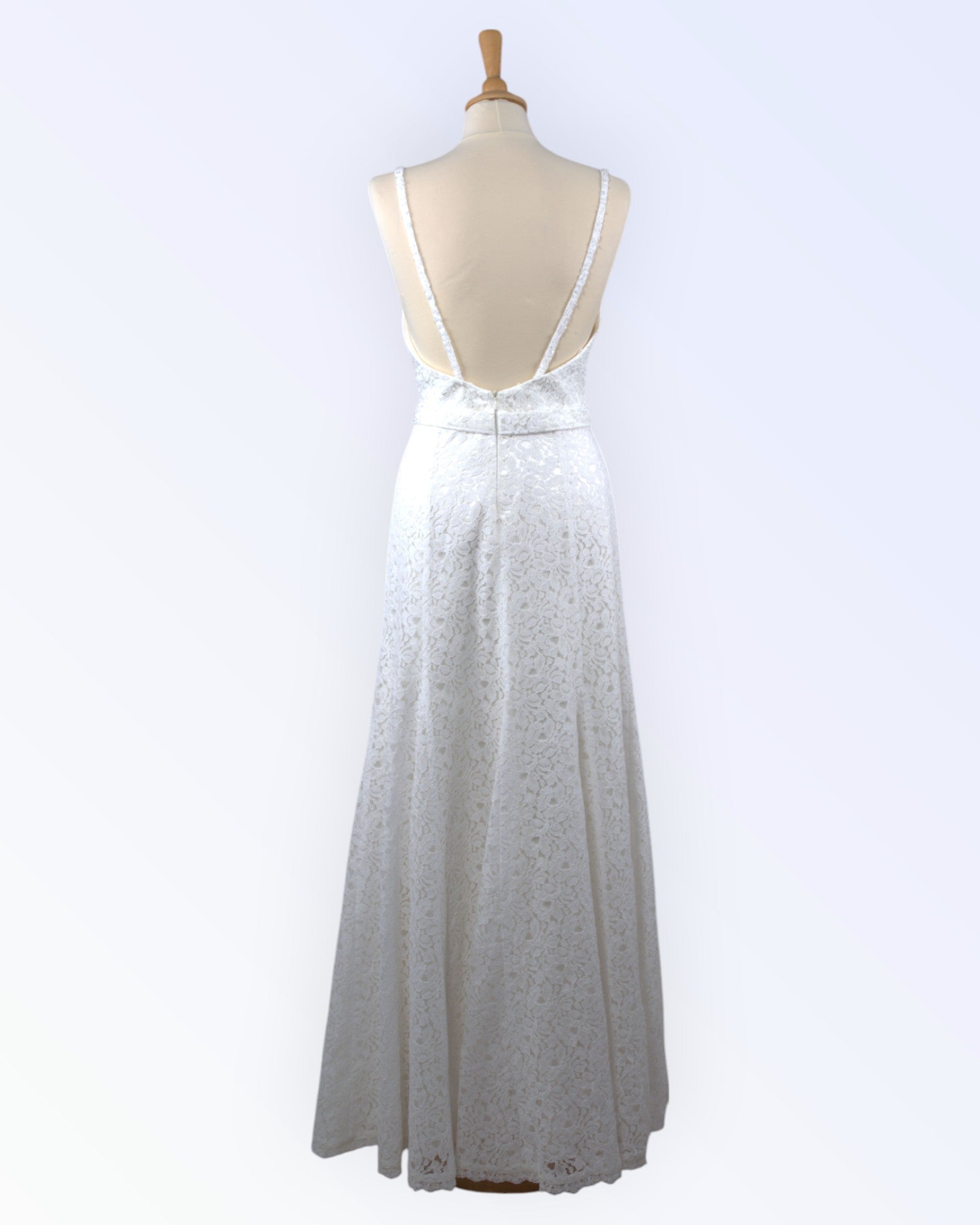 Off-white lace wedding dress