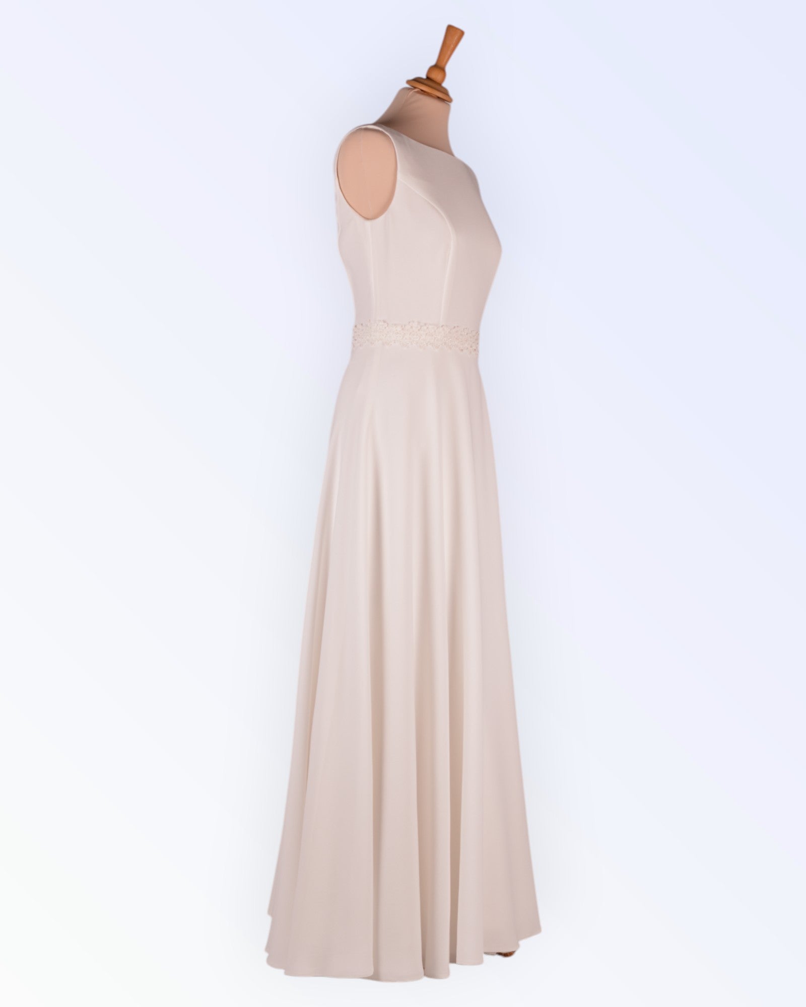 Minimalist natural white wedding dress