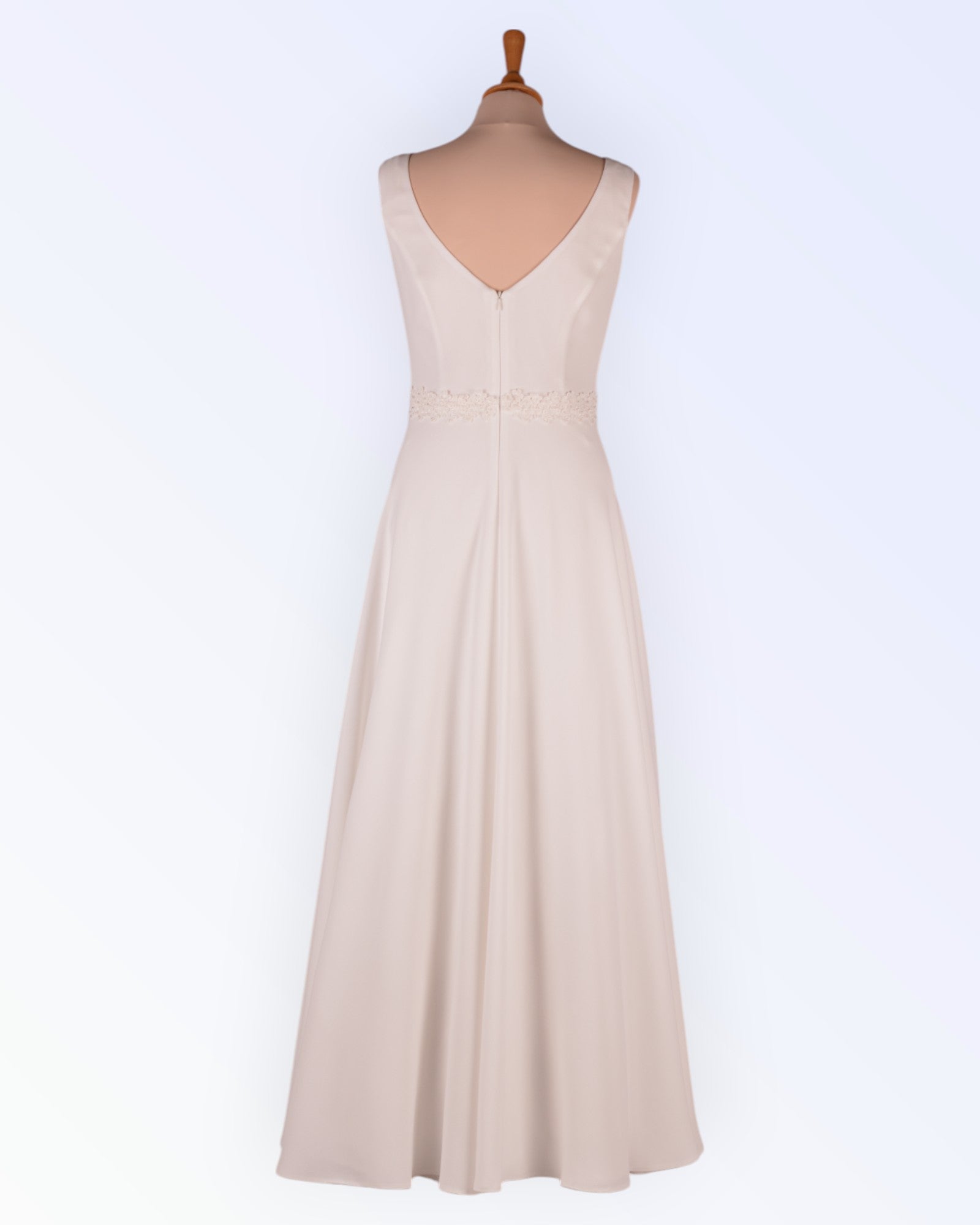 Minimalist natural white wedding dress