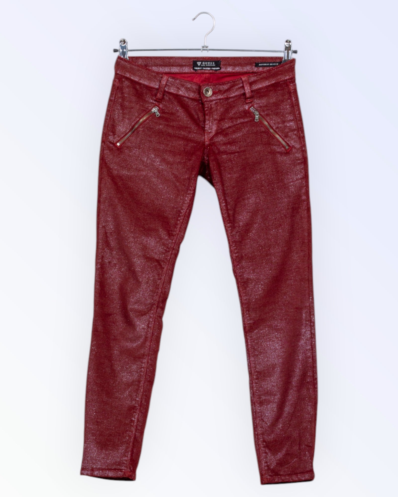 Guess Los Angeles tumepunased velvetpüksid