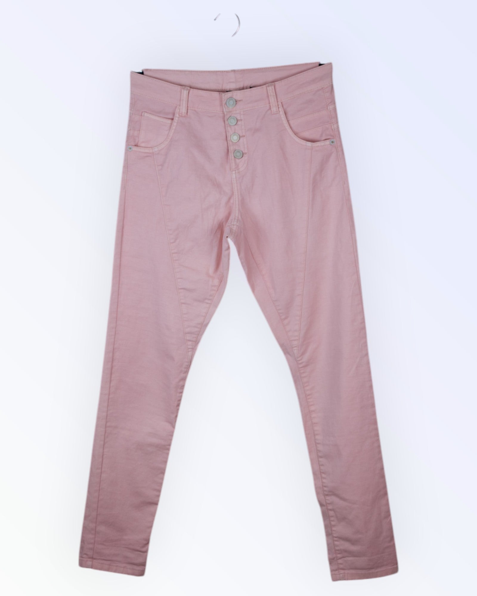 Naiste roosad liibuvalõikelised teksad