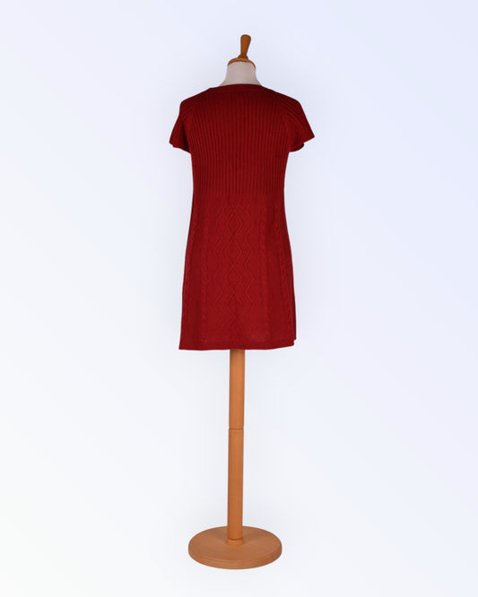Sti dark red knitted dress