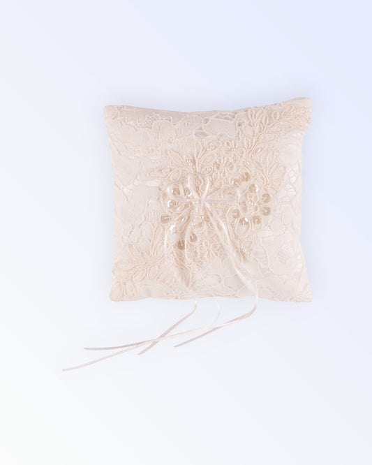 Off-white satin ring pillow