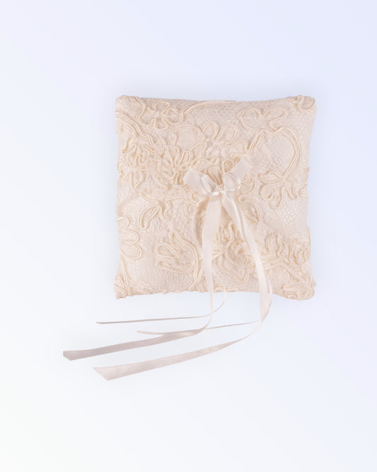 Off-white satin ring pillow