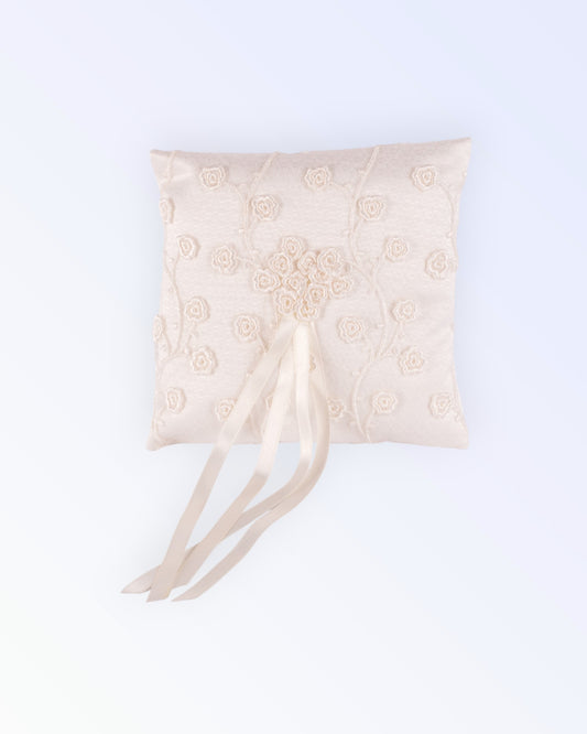 Off-white satin ring pillow