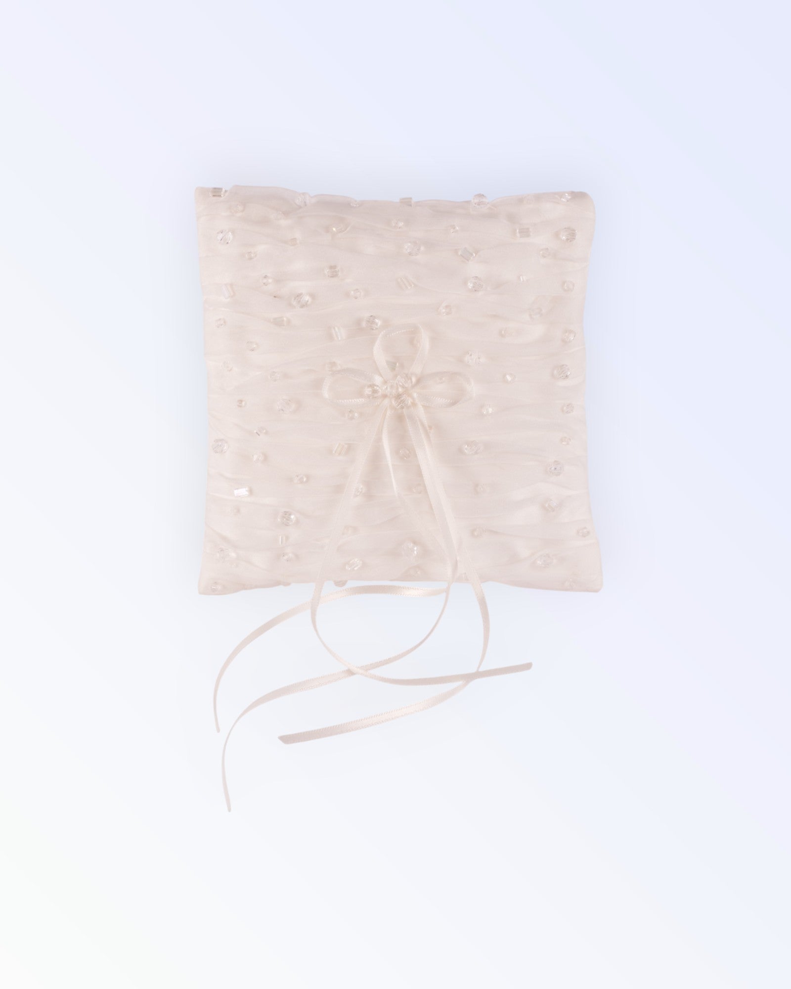 Natural white ring pillow with beads