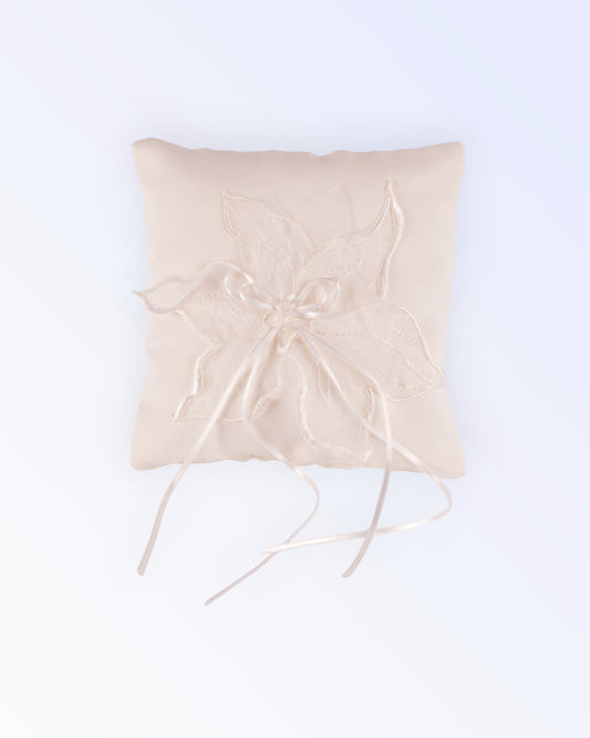 Natural white pearl organza ring pillow