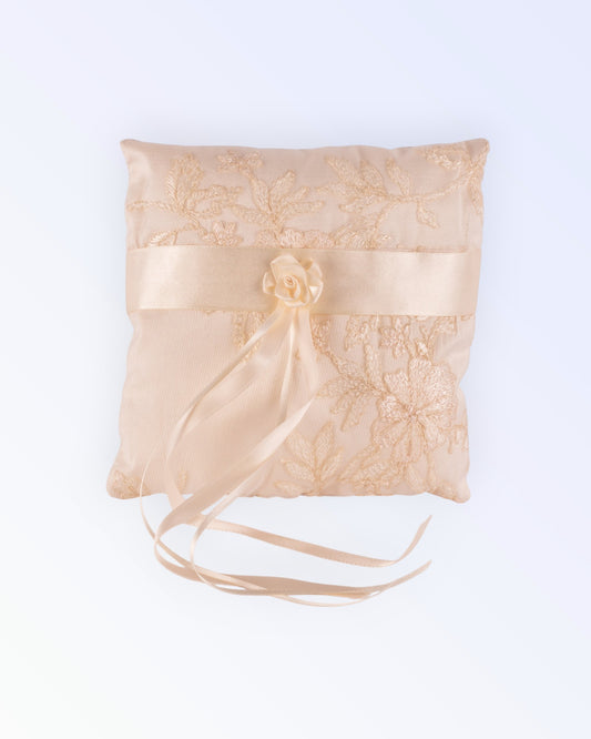 Natural white raw silk ring pillow