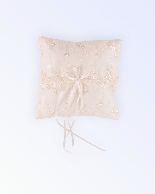 Off-white satin ring pillow
