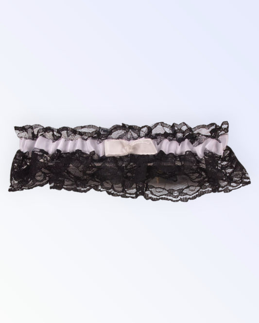 Thin black lace garter