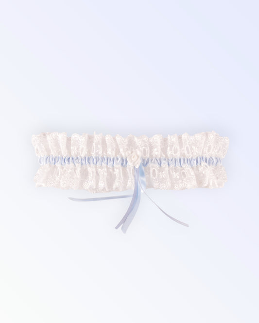 Natural white lace garter