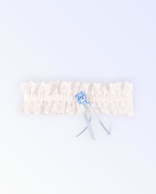 Natural white lace garter