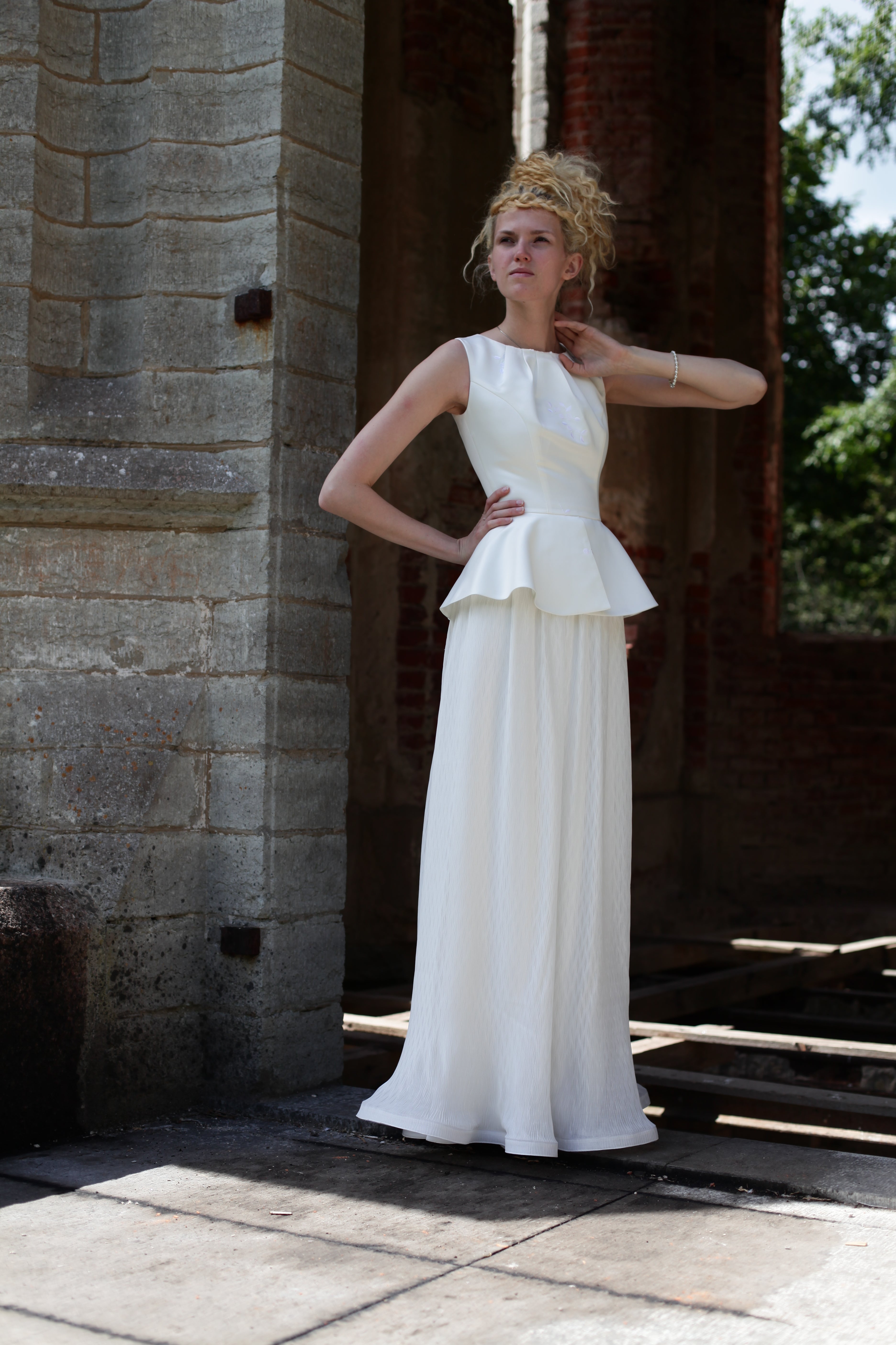 Peplum wedding dress