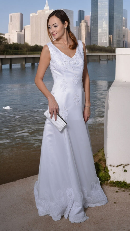 White tulle wedding dress
