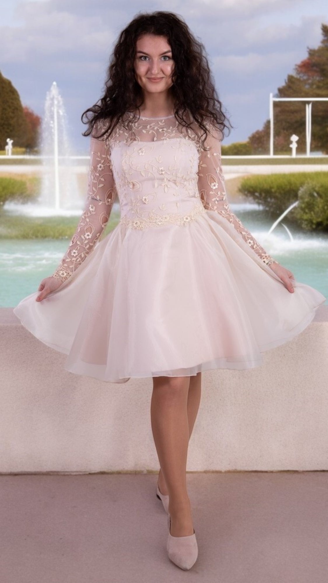 Powder pink party dress