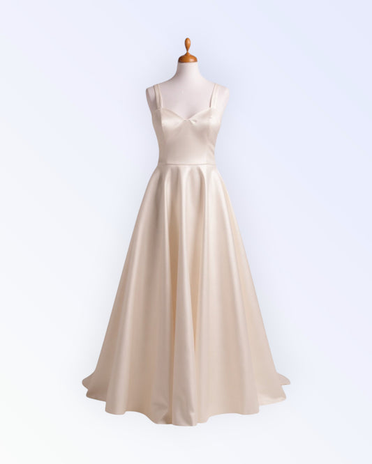 Minimalist satin wedding dress