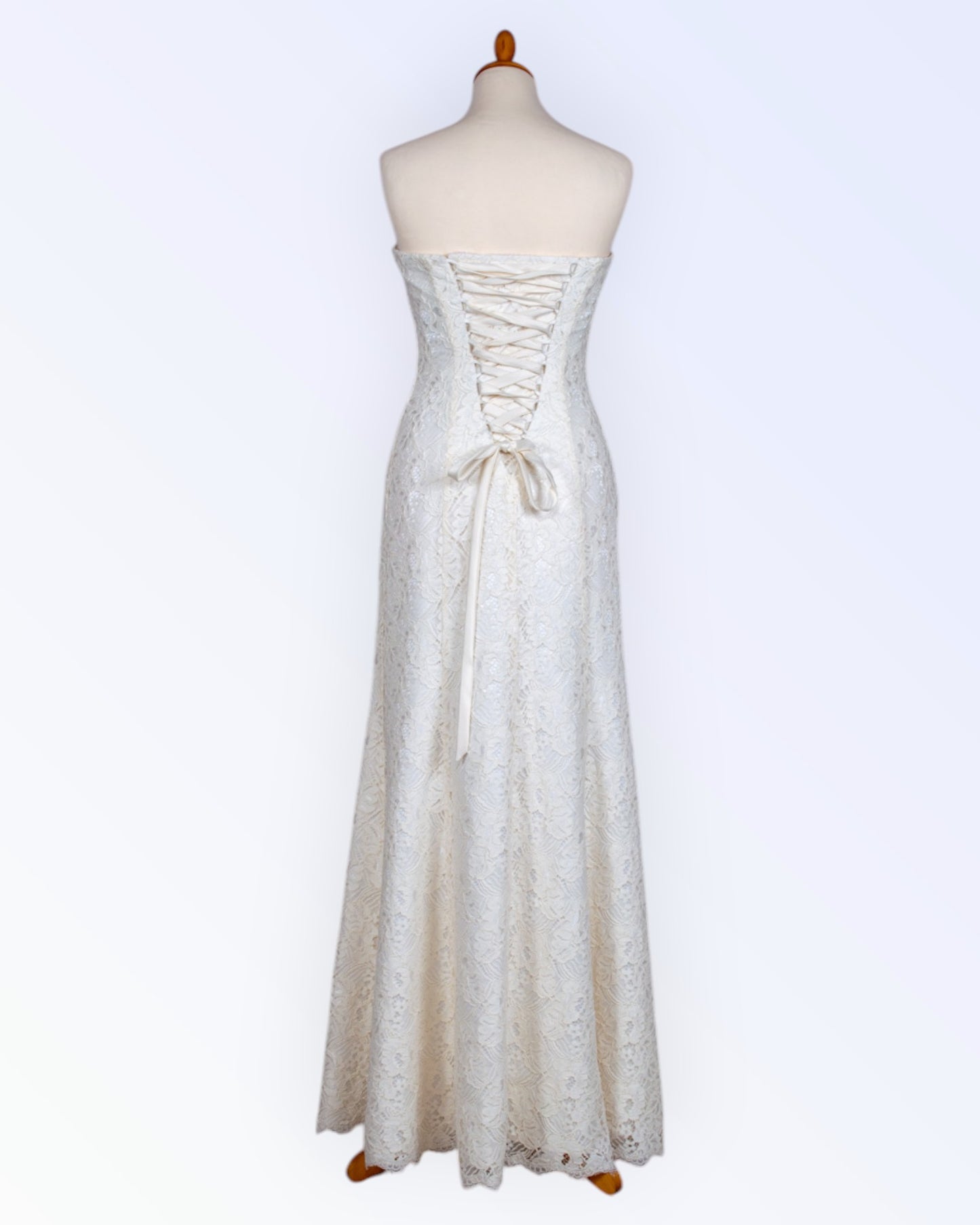 Off-white lace wedding dress