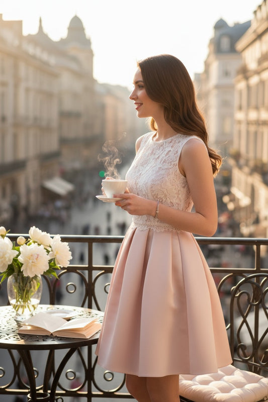 Powder pink mini dress