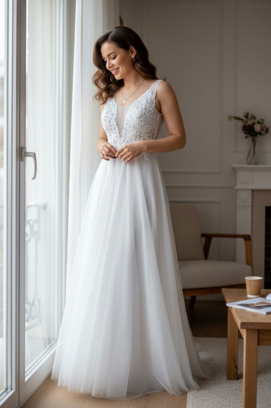 Tulle wedding dress