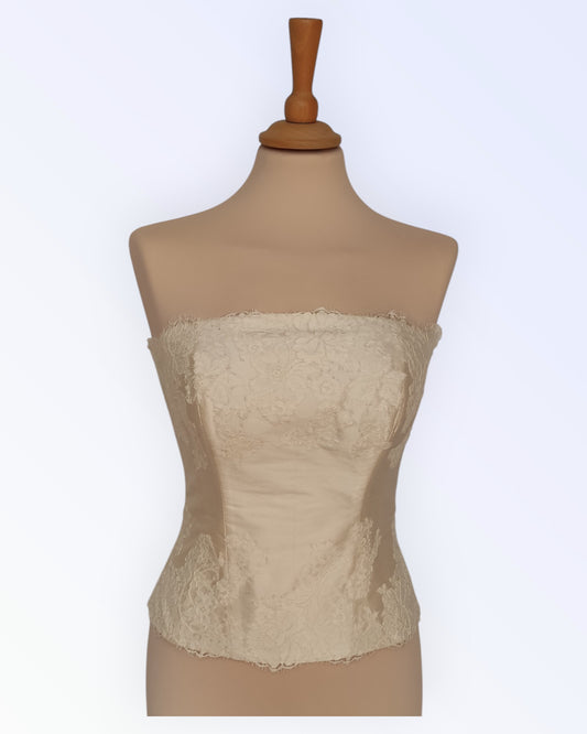 Off-white silk corset