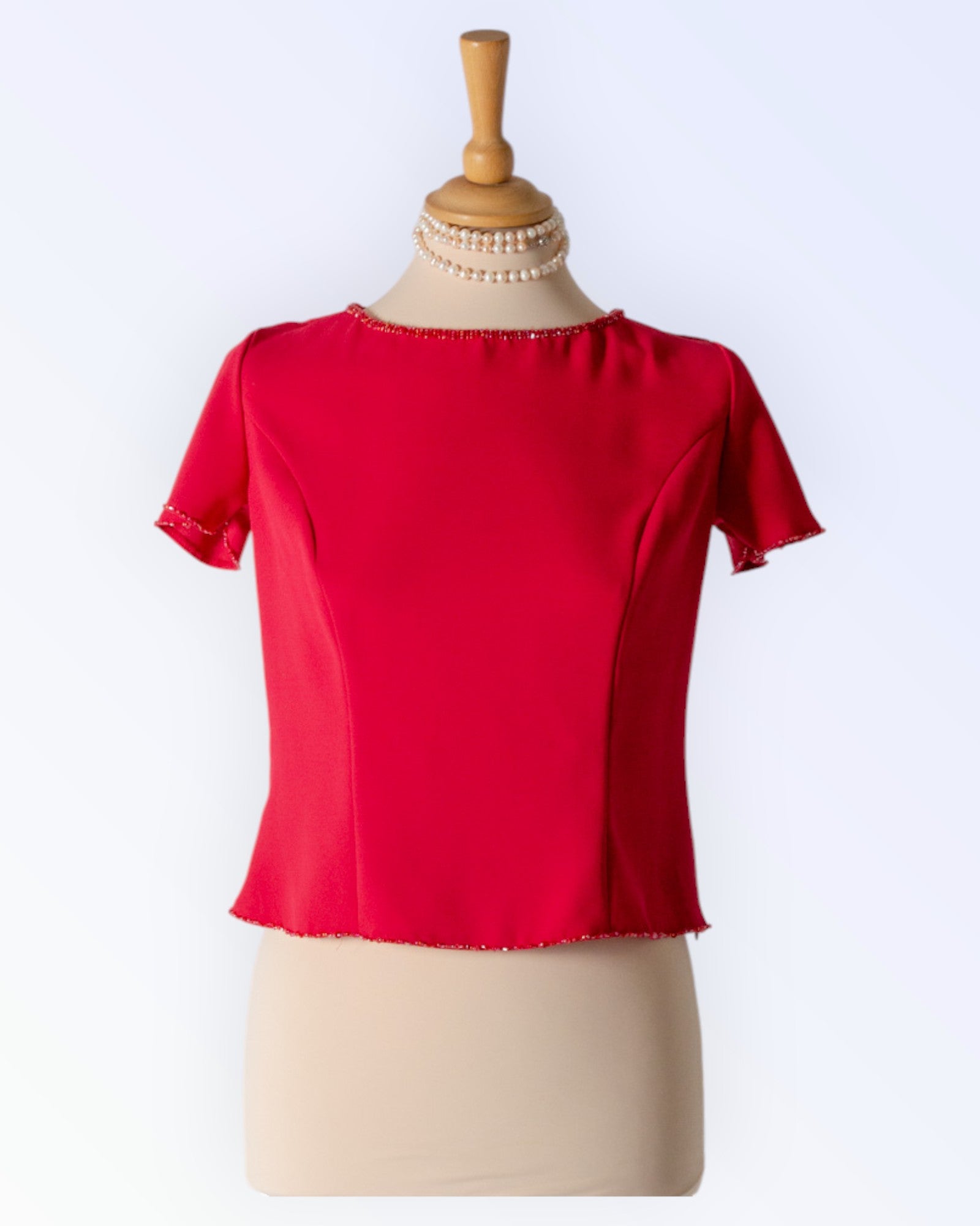 Festive raspberry red top