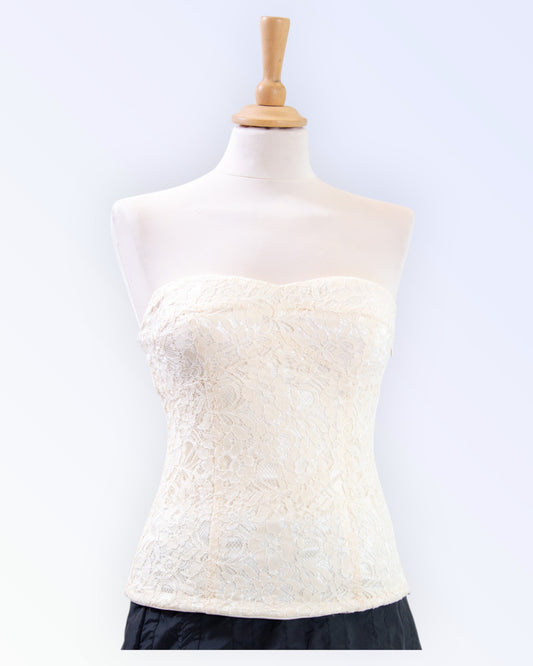 Vila off-white lace corset