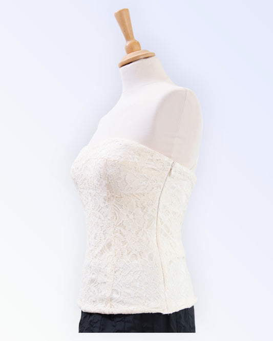 Vila off-white lace corset
