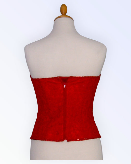 Red lace corset