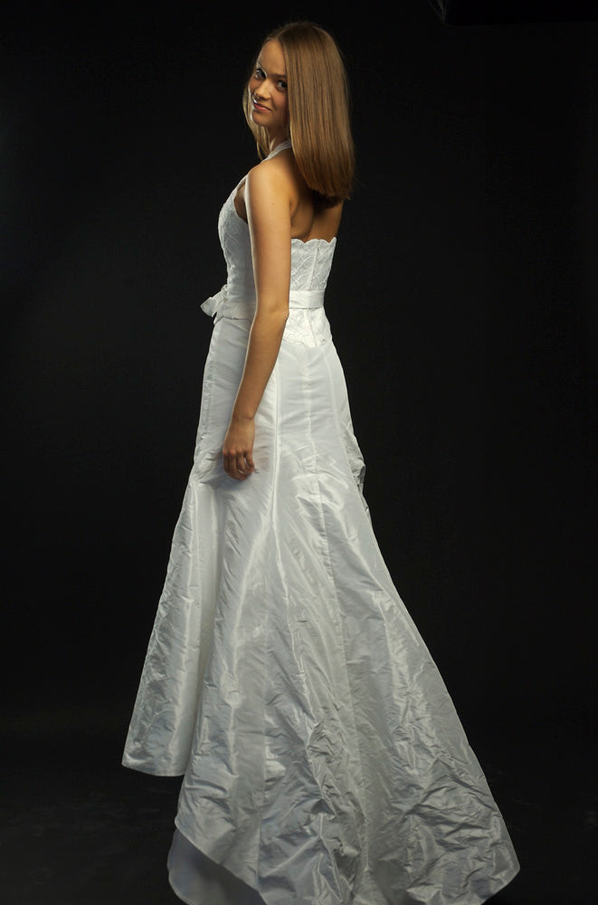 2-piece white wedding dress