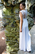 Thin satin wedding dress