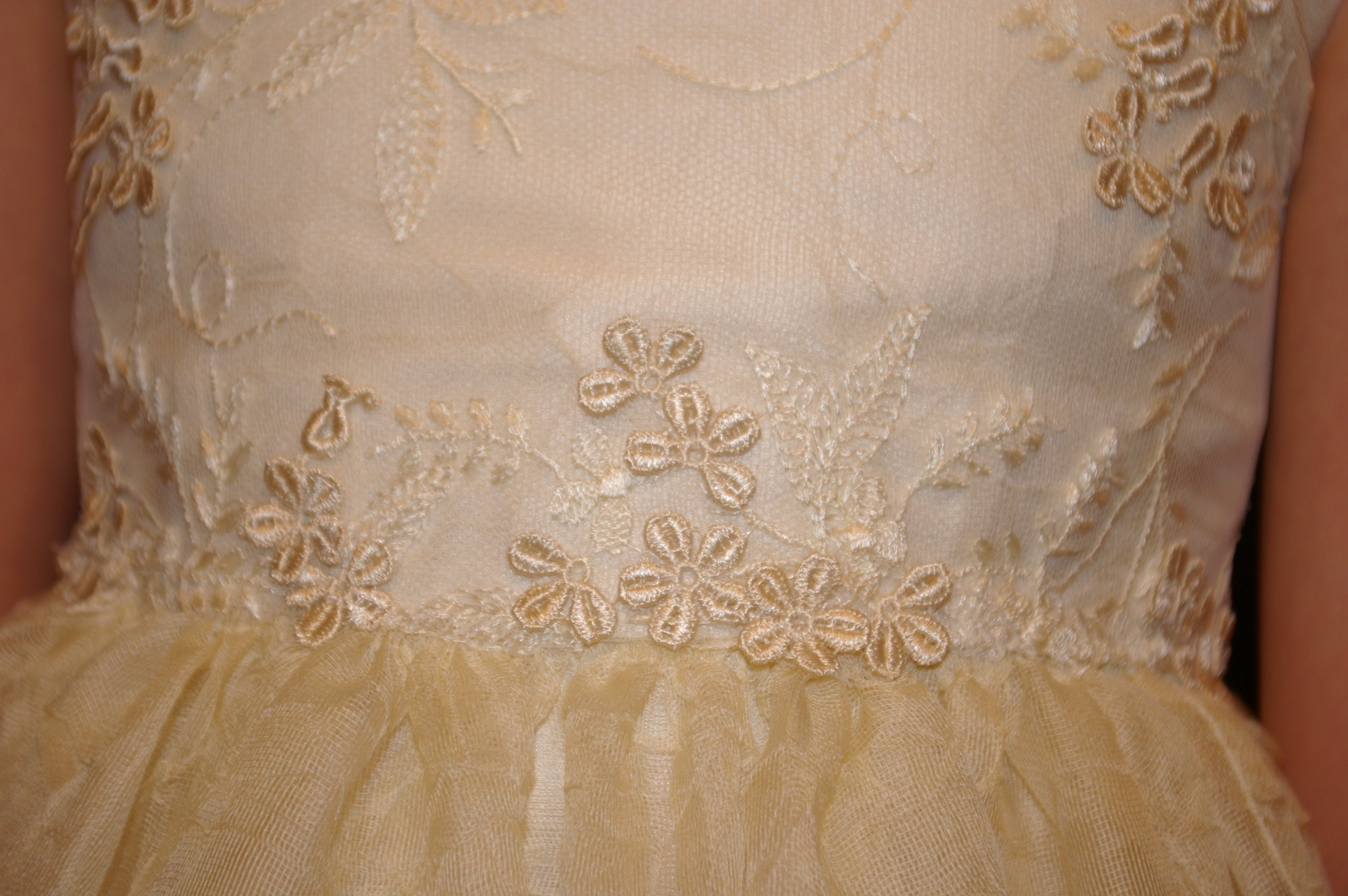 Silk party dress with a fluffy skirt for children