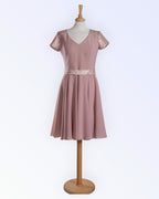 Festive old pink chiffon dress