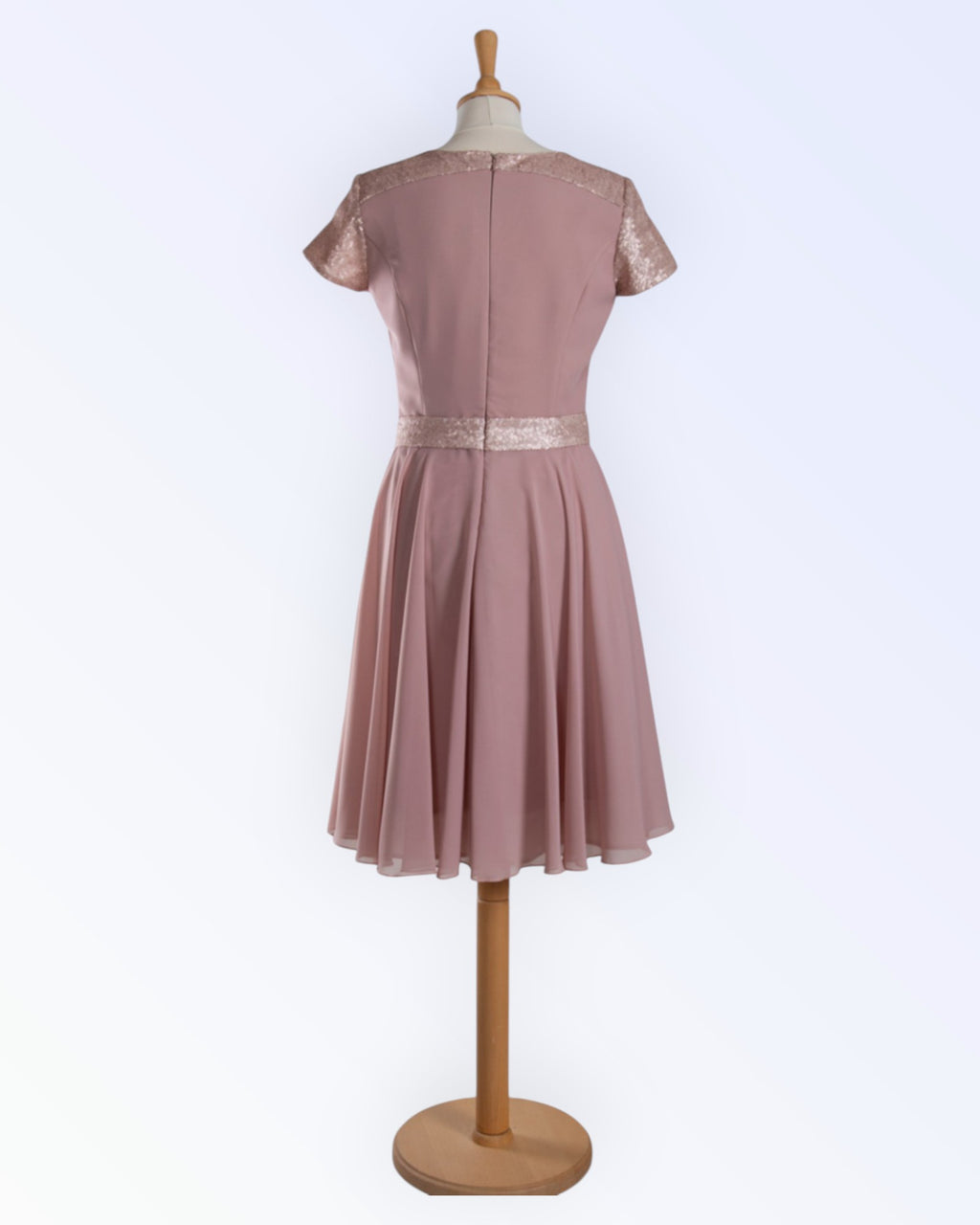 Festive old pink chiffon dress