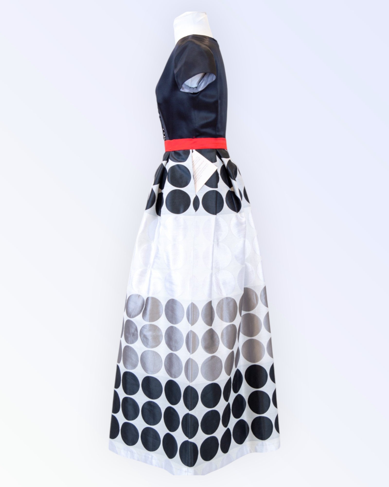 Long formal dress with brocade skirt