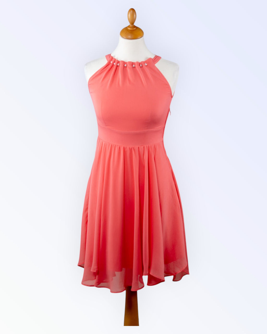 Coral pink summer dress